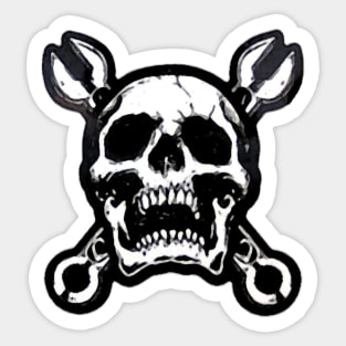 Mechanic Skull with tools Sticker